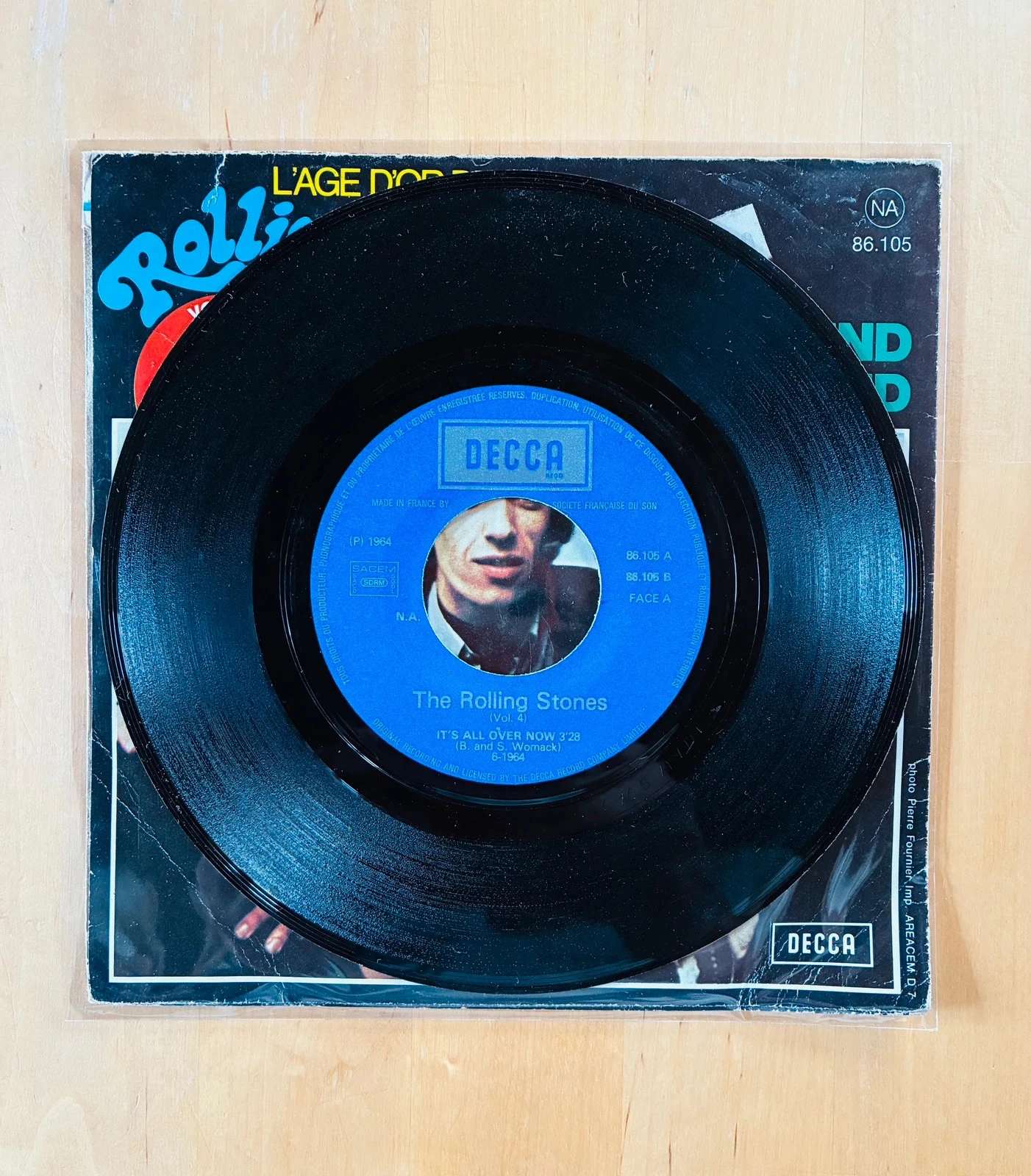 Disco de vinilo 45T The Rolling Stones It´s all over now. – photo 3